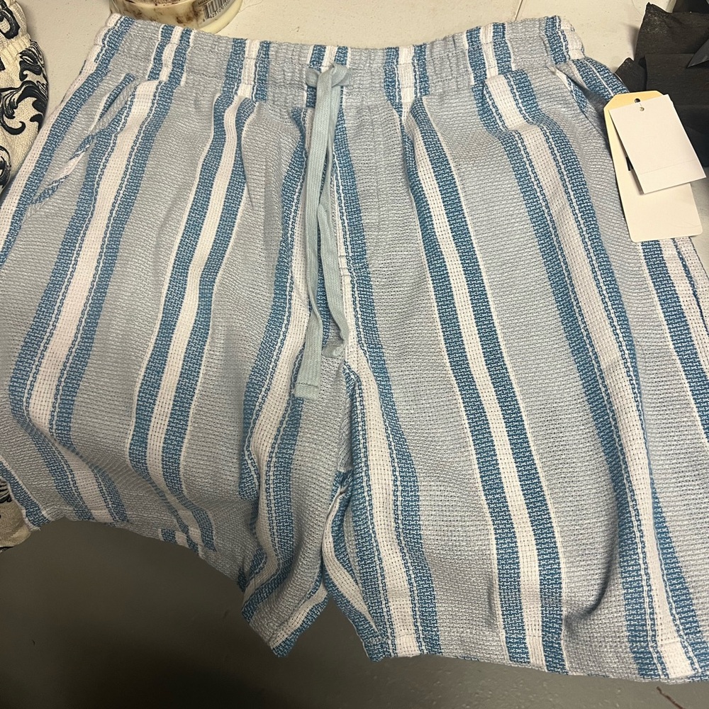 Striped Blue and White Shorts